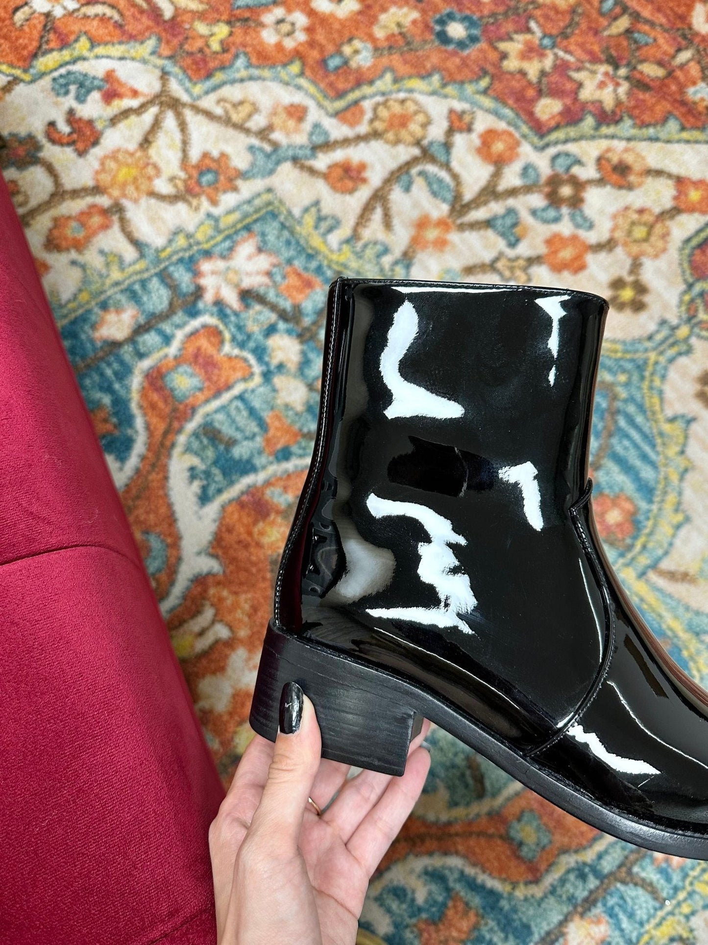 SL YVES NEW BOOTS BLACK POLISHED CALFSKIN - 35