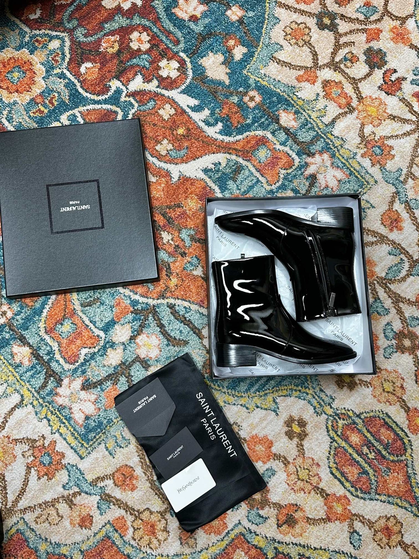 SL YVES NEW BOOTS BLACK POLISHED CALFSKIN - 35