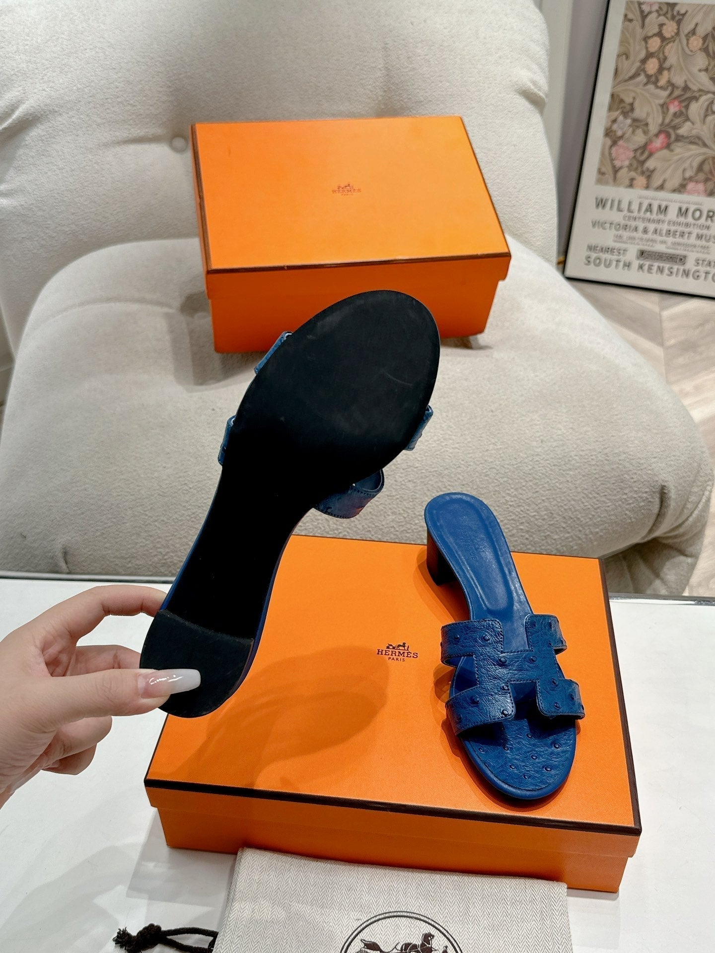 0ASIS SANDAL NAVY CALFSKIN SPECIAL - 35