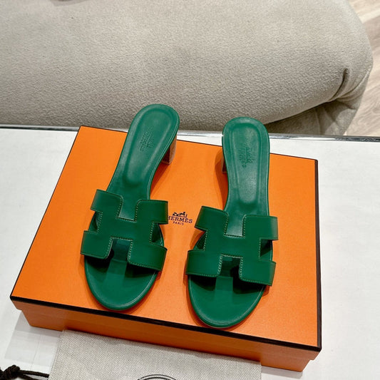 0ASIS SANDAL DARK GREEN CALFSKIN CLASSIC - 35