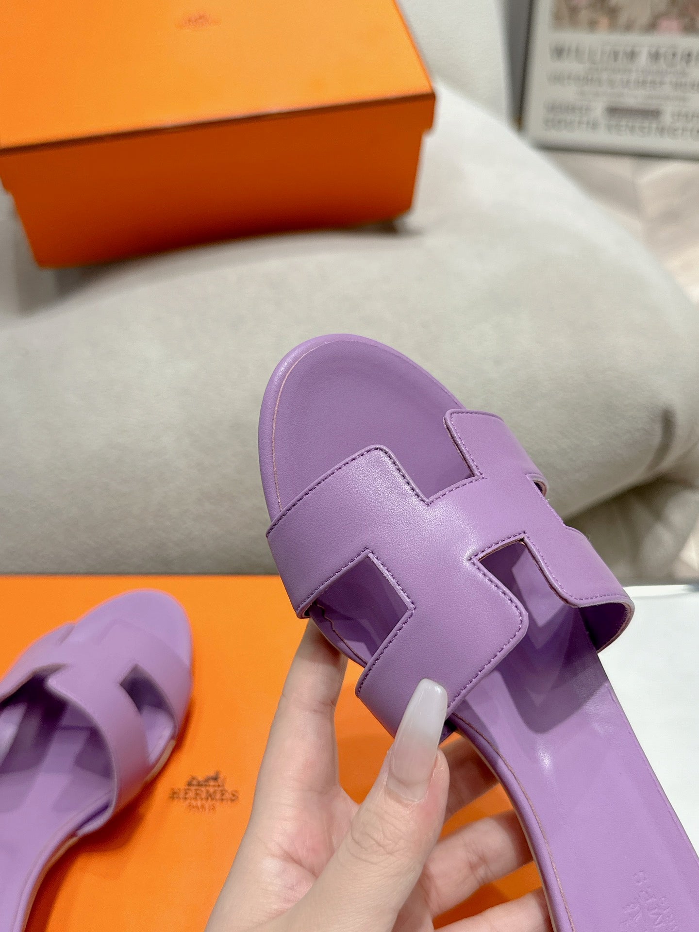 0ASIS SANDAL PURPLE CALFSKIN CLASSIC - 35