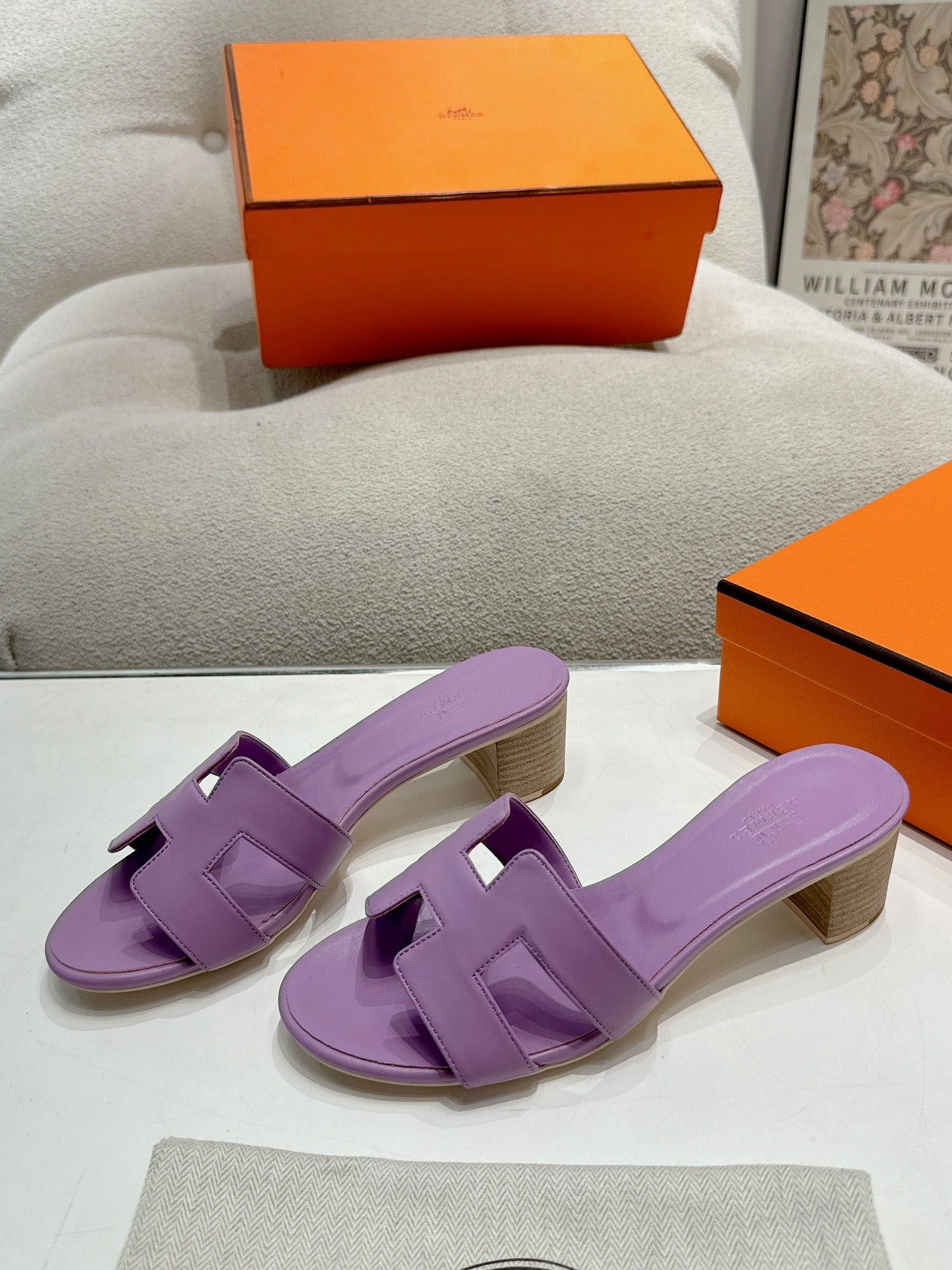 0ASIS SANDAL PURPLE CALFSKIN CLASSIC - 35