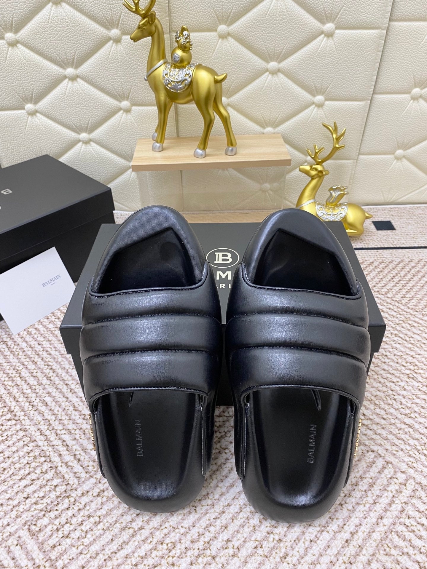 BALMAIN 25S BALMAIN MULES IN BLACK FULL CALFSKIN - 38
