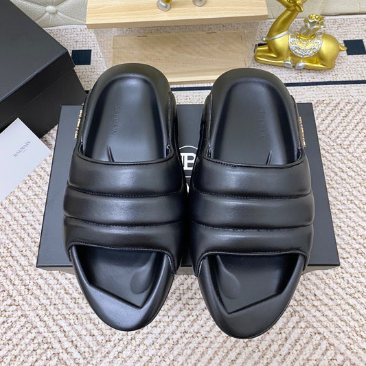 BALMAIN 25S BALMAIN MULES IN BLACK FULL CALFSKIN - 38