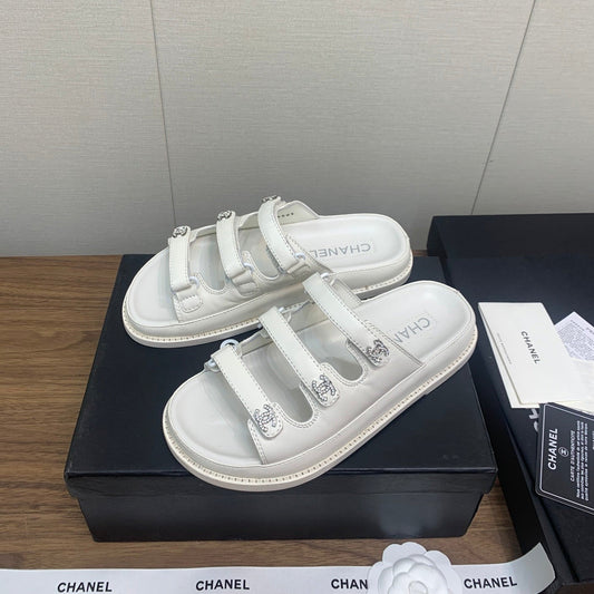 DAD SANDAL IN WHITE LAMBSKIN MULE - 35