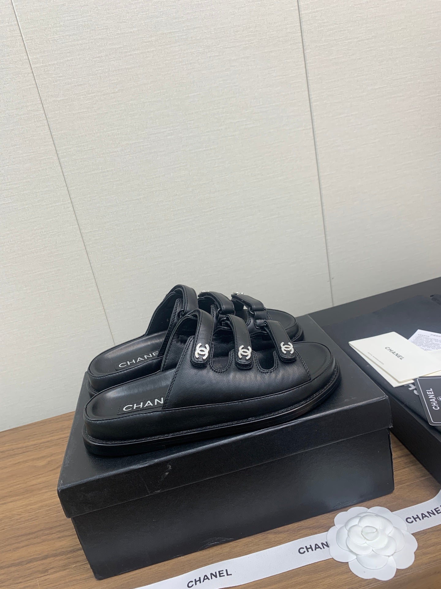 DAD SANDAL IN BLACK LAMBSKIN MULE - 35