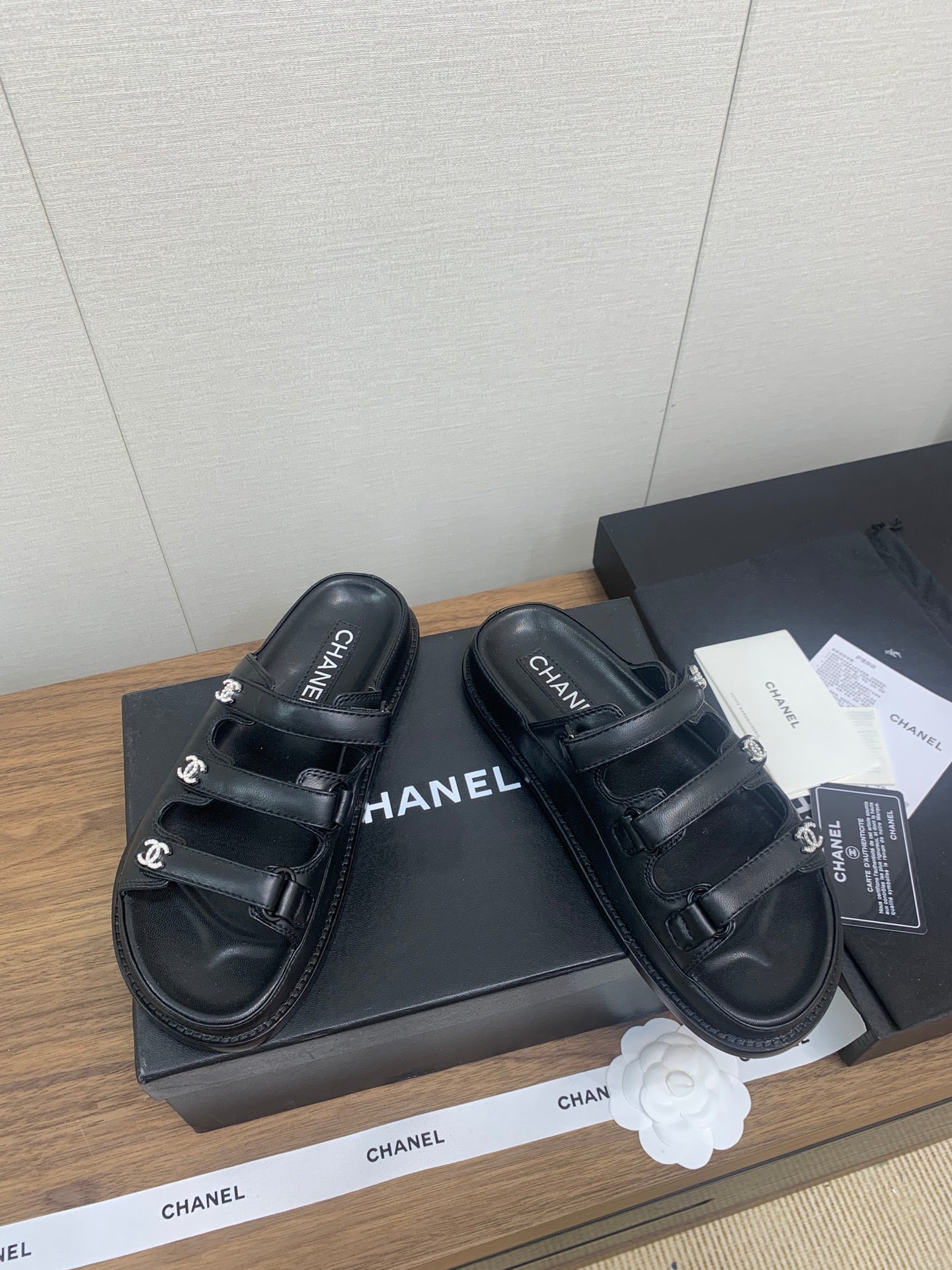 DAD SANDAL IN BLACK LAMBSKIN MULE - 35