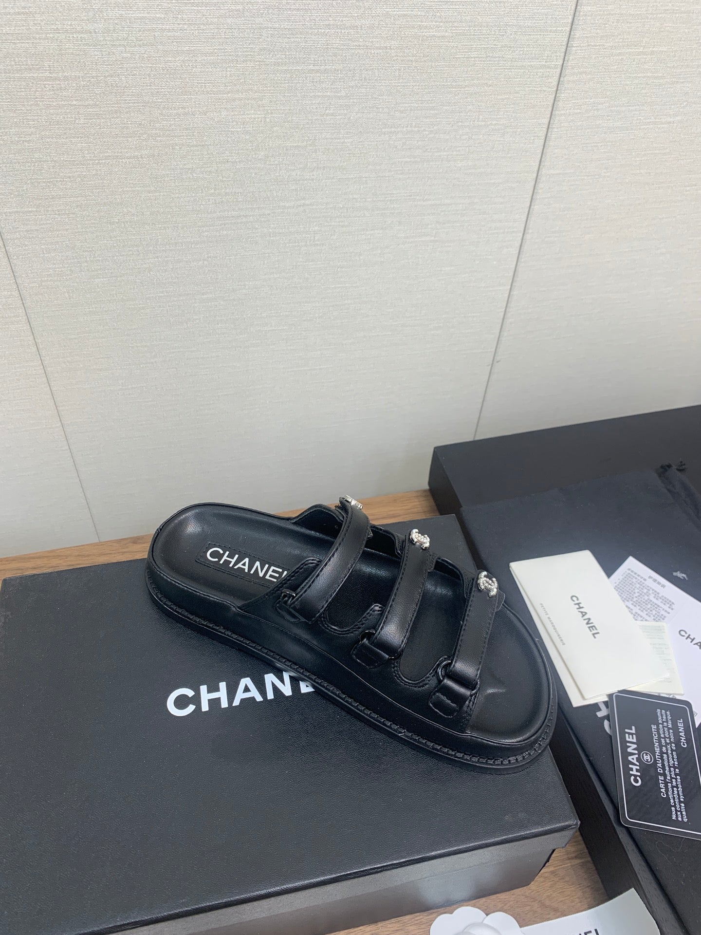 DAD SANDAL IN BLACK LAMBSKIN MULE - 35