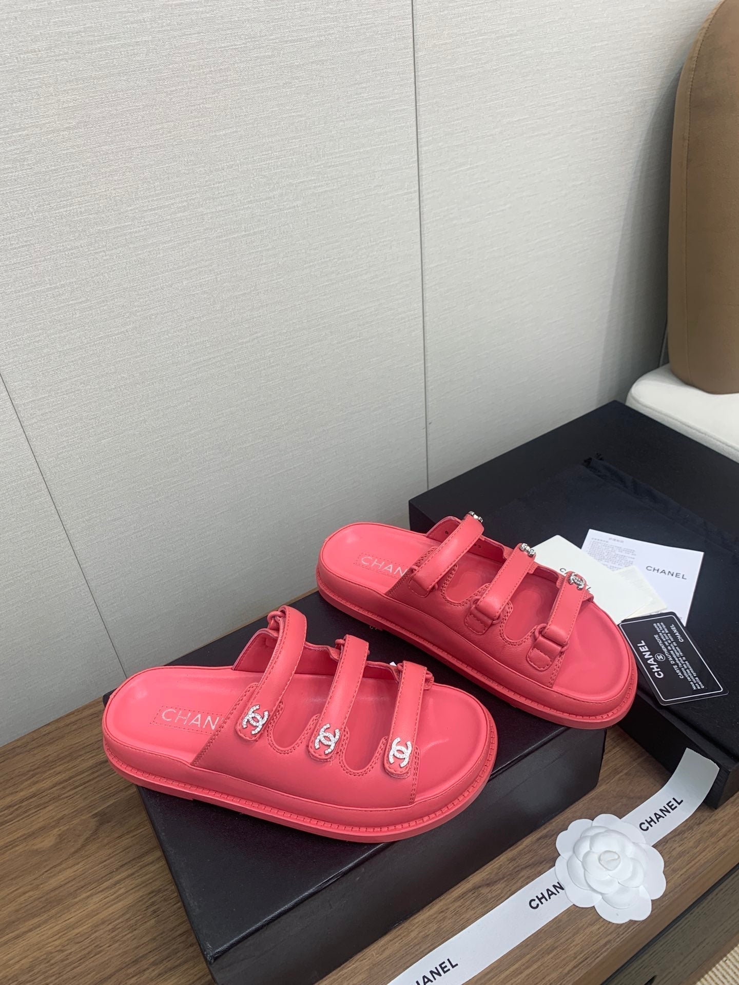 DAD SANDAL IN RED PINK LAMBSKIN MULE - 35