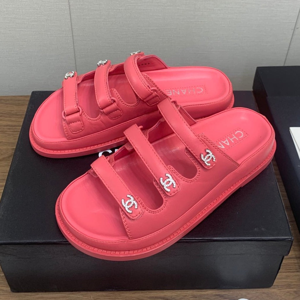 DAD SANDAL IN RED PINK LAMBSKIN MULE - 35
