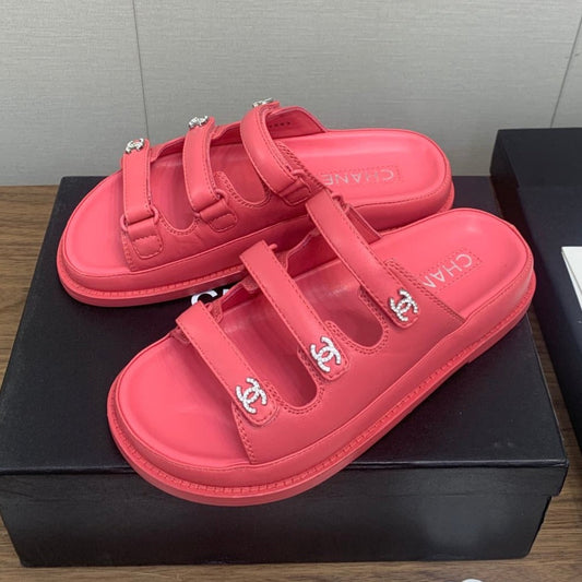 DAD SANDAL IN RED PINK LAMBSKIN MULE - 35