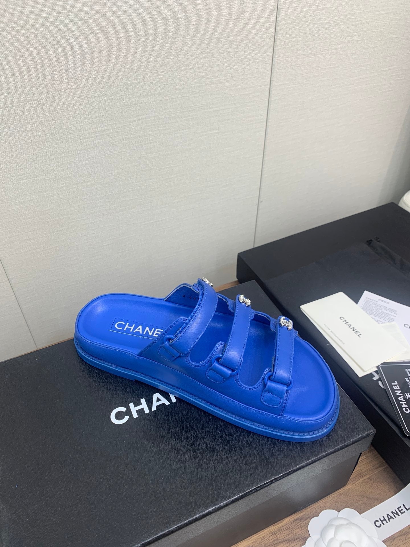 DAD SANDAL IN COBALT BLUE LAMBSKIN MULE - 35