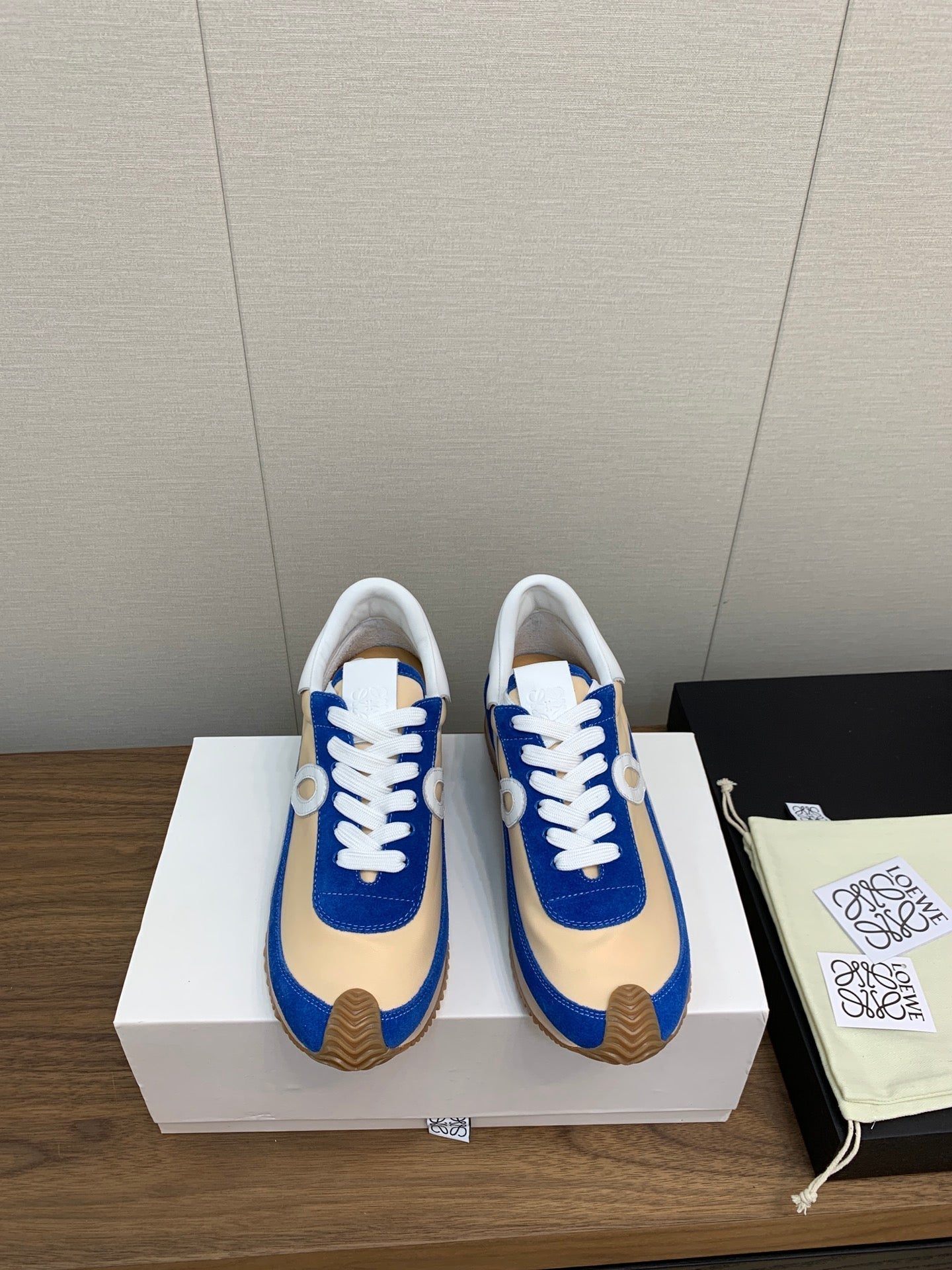 LW FLOW RUNNER SNEAKER COBALT-BEIGE SUEDE - 35