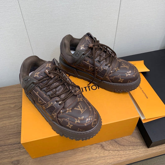 LV TRAINER З ТЕМНО-КОРИЧНЕВОЇ МОНОГРАМНОЇ ТЕЛЯЧОЇ ШКІРИ - 35