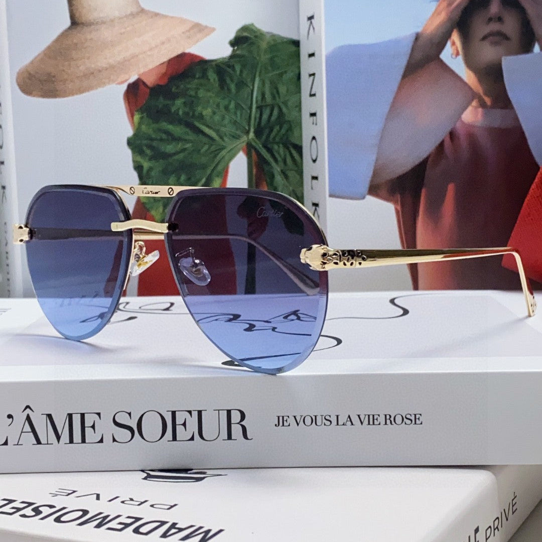 PANTHÈRE AVIATOR FRAME SUNGLASSES 562065 IN METAL - Black