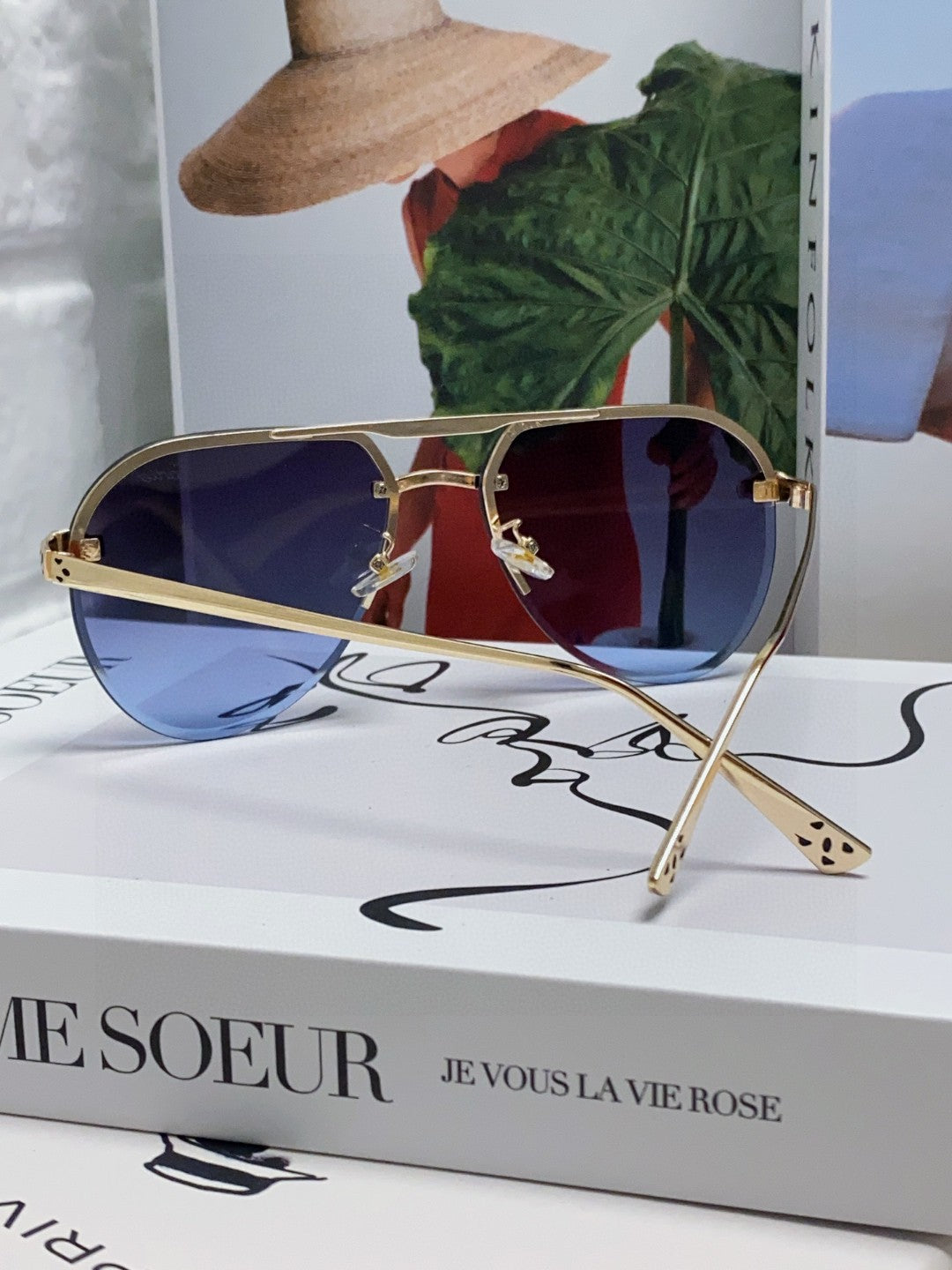 PANTHÈRE AVIATOR FRAME SUNGLASSES 562065 IN METAL - Black