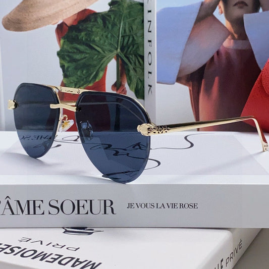 PANTHÈRE AVIATOR FRAME SUNGLASSES 562065 IN METAL - Black