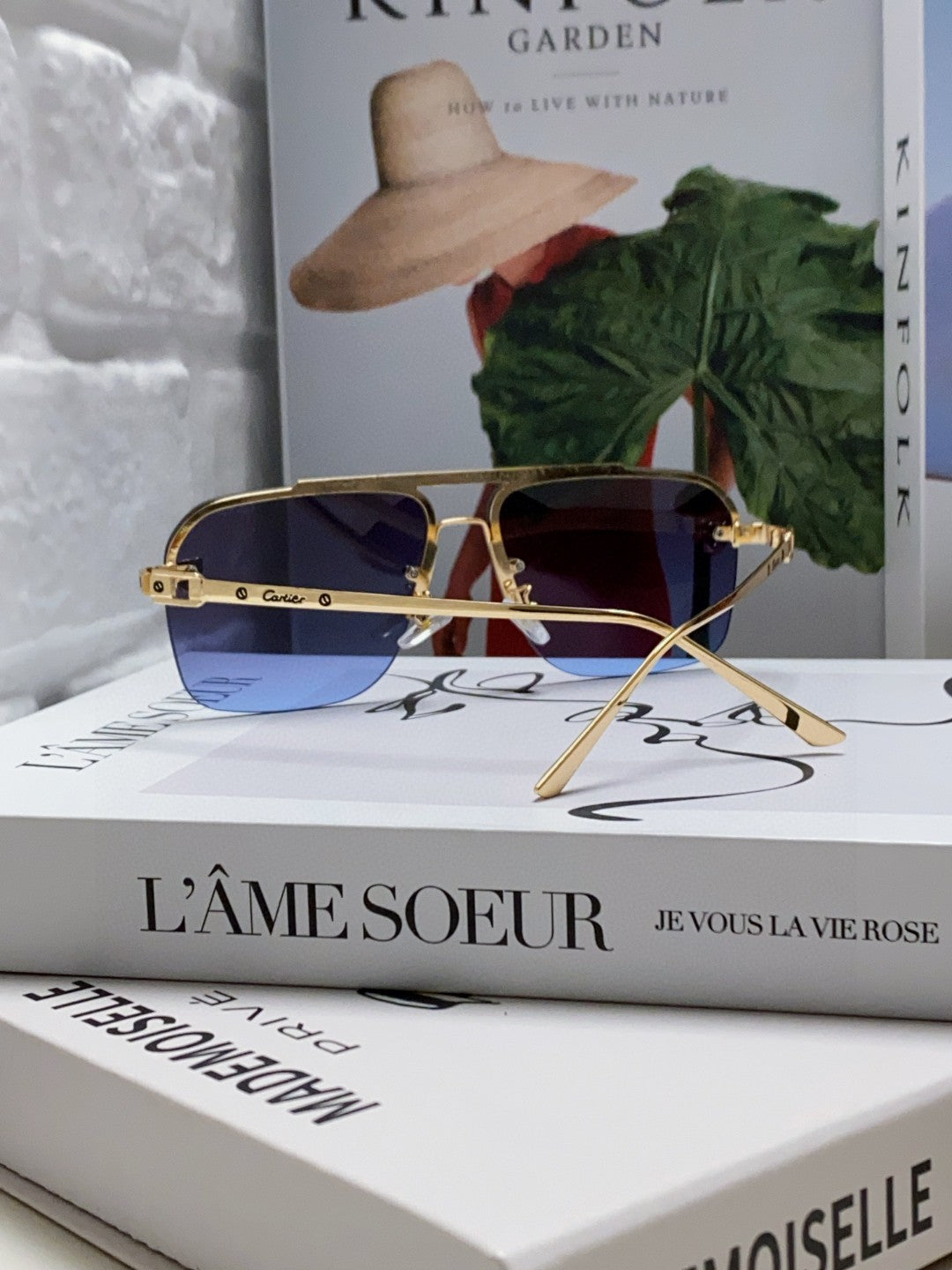 PANTHÈRE SQUARE FRAME SUNGLASSES 543534 IN METAL - Blue