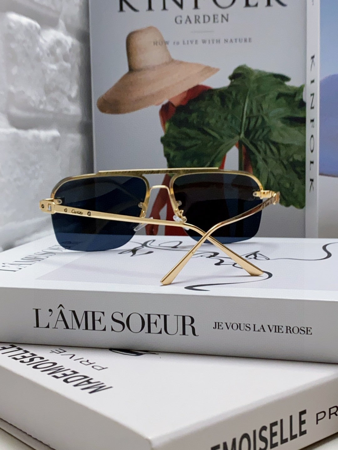 PANTHÈRE SQUARE FRAME SUNGLASSES 543534 IN METAL - Blue