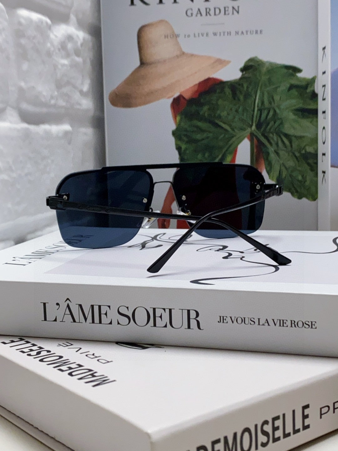 PANTHÈRE SQUARE FRAME SUNGLASSES 543534 IN METAL - Blue