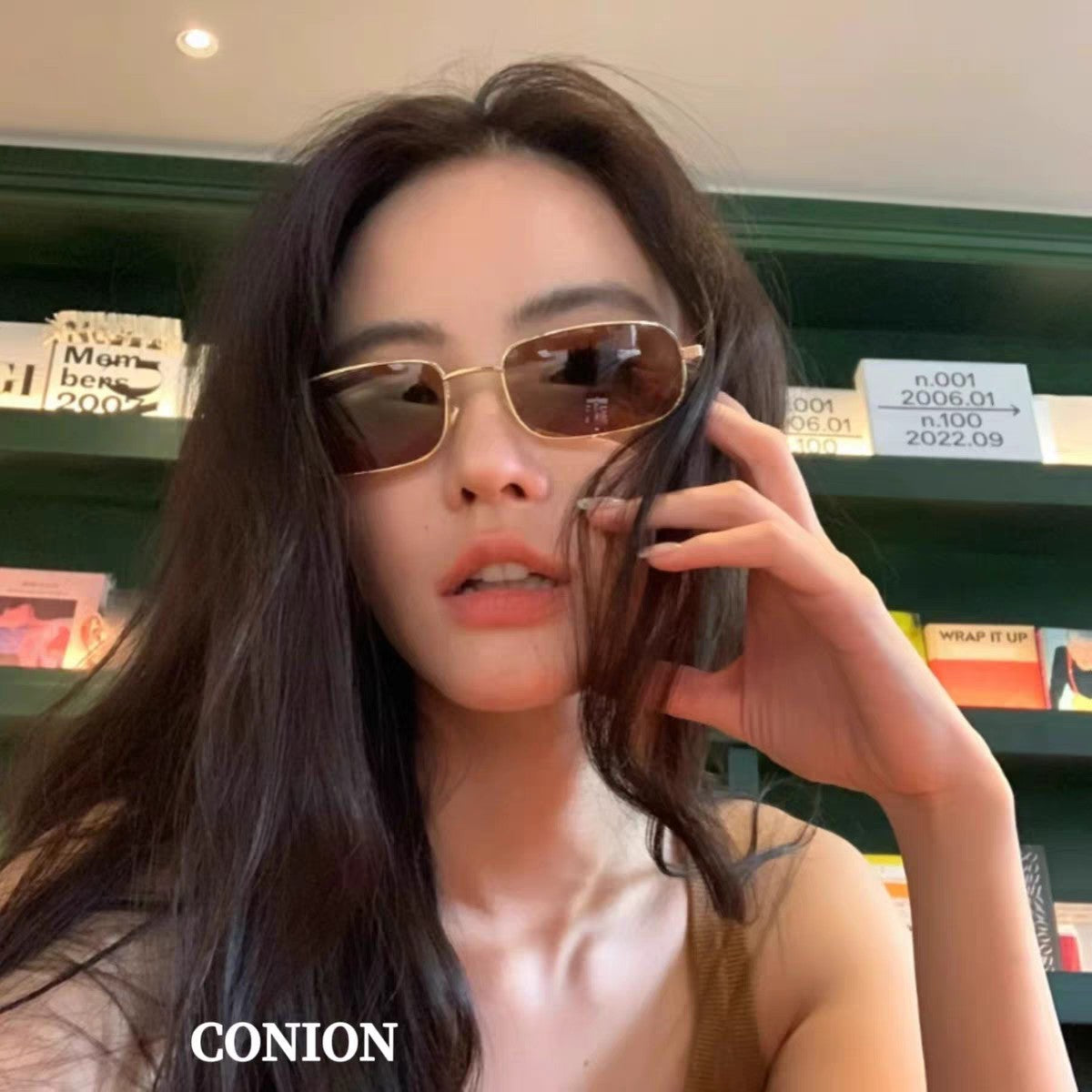 RECTANGULAR FRAME SUNGLASSES GG1457S IN METAL - Black
