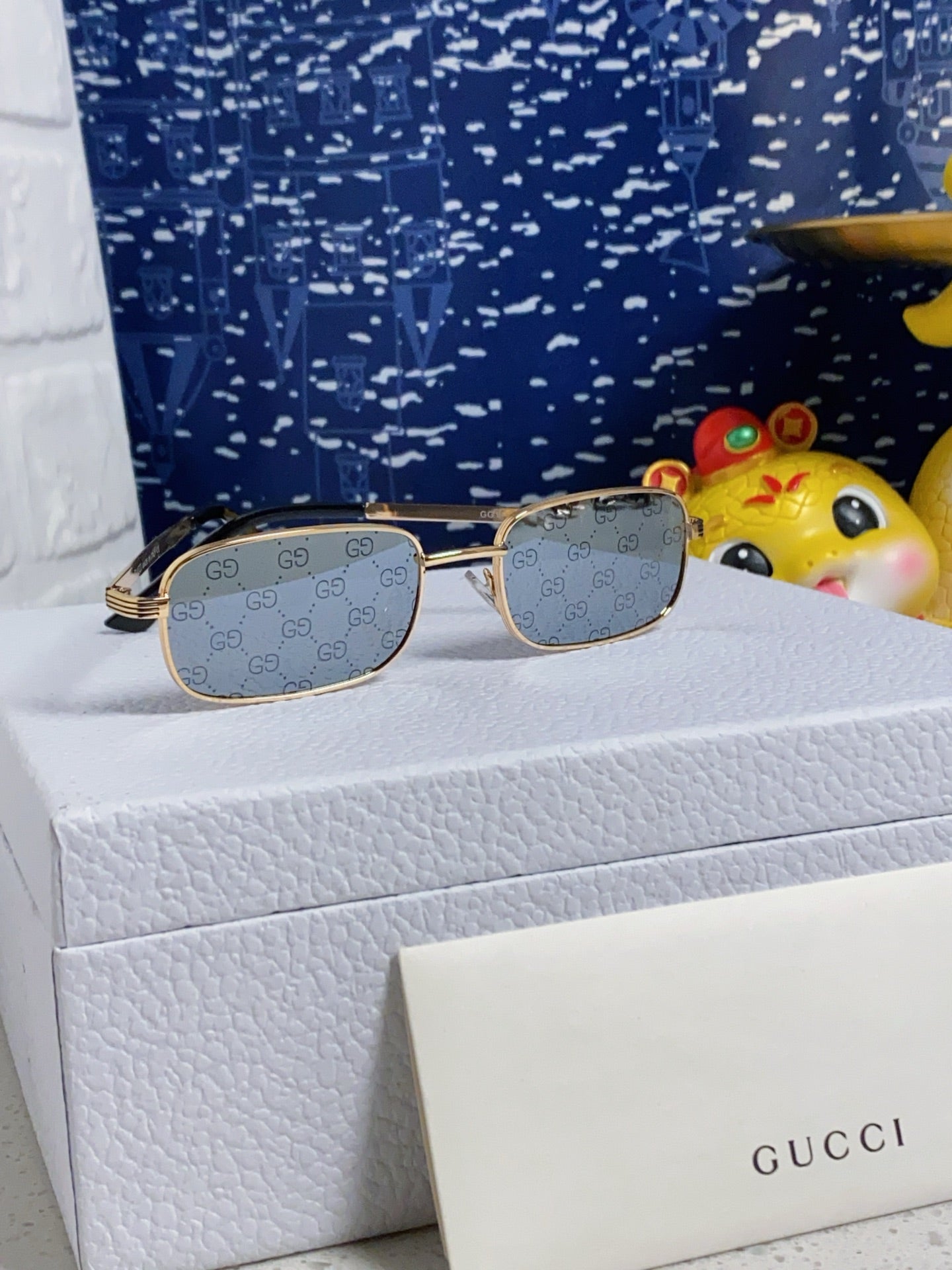RECTANGULAR FRAME SUNGLASSES GG1457S IN METAL - Black
