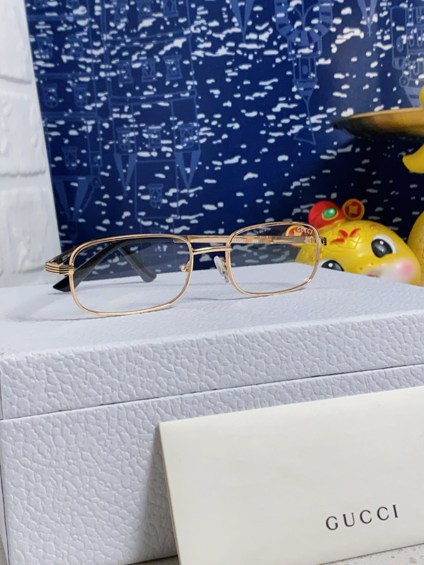 RECTANGULAR FRAME SUNGLASSES GG1457S IN METAL - Black