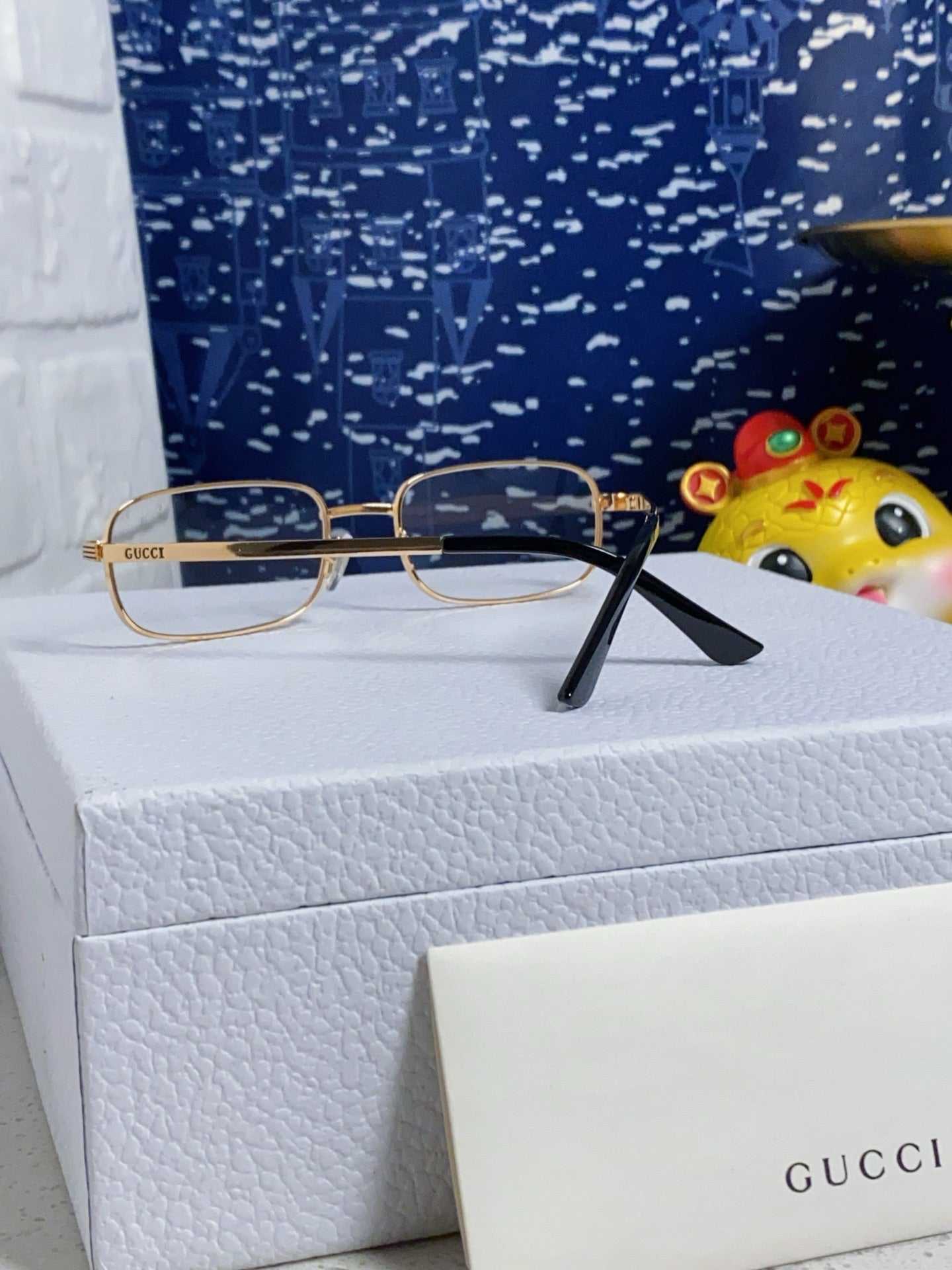 RECTANGULAR FRAME SUNGLASSES GG1457S IN METAL - Black