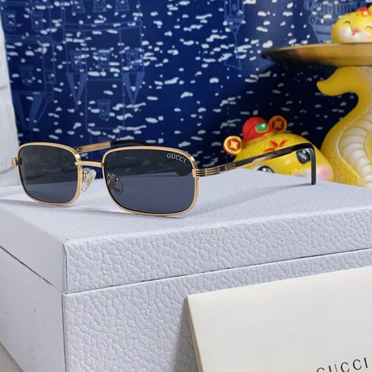 RECTANGULAR FRAME SUNGLASSES GG1457S IN METAL - Black