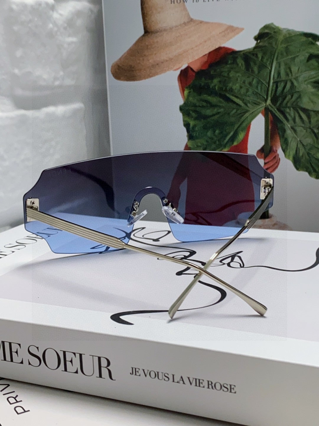 ANGULAR VISOR SUNGLASSES 575795 IN METAL - Letter pattern