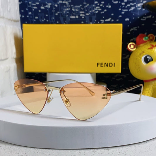 SKY RIMLESS TRIANGLE FRAME SUNGLASSES 566724 IN METAL - Light orange