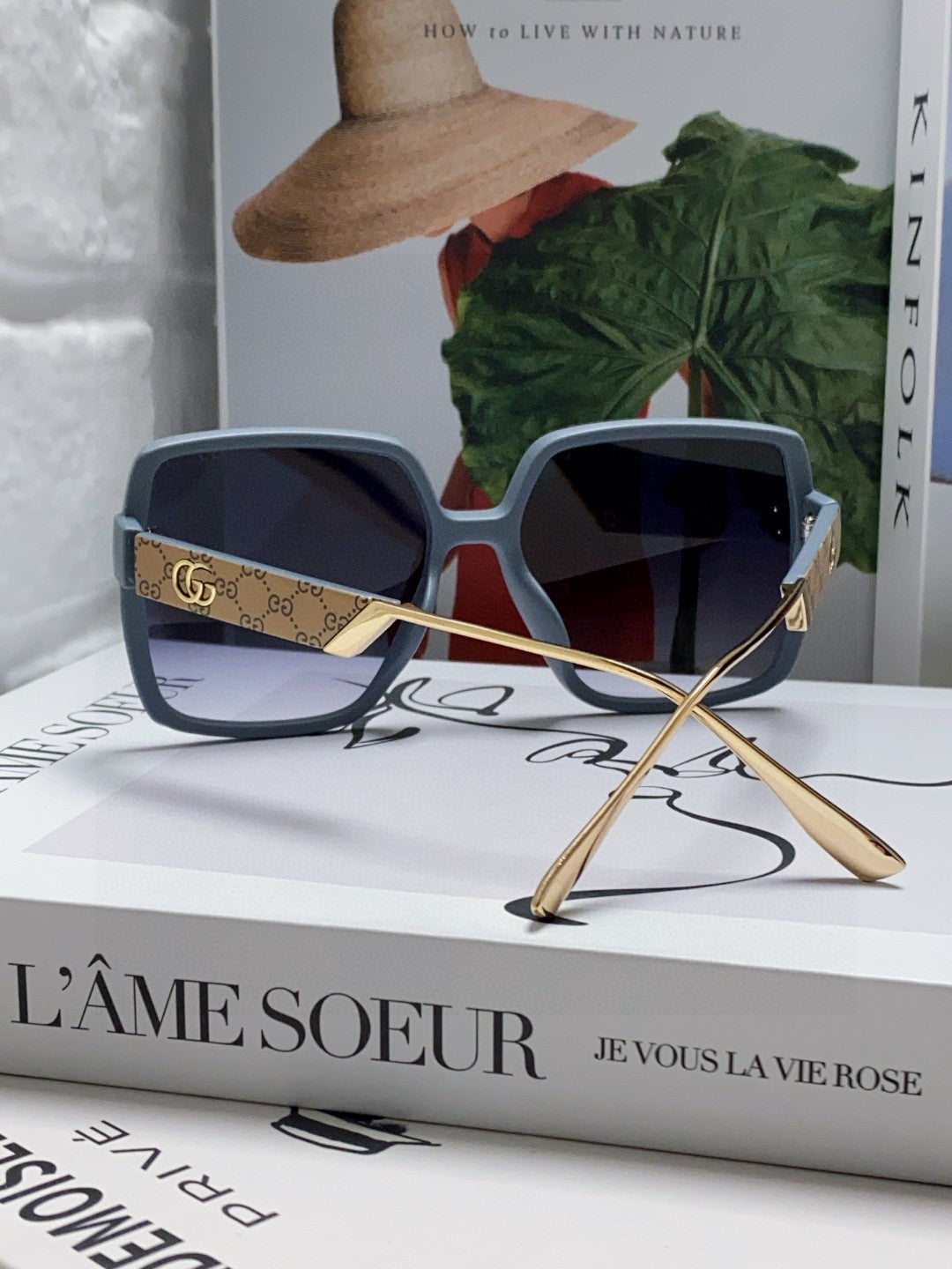 SQUARE FRAME SUNGLASSES  567447 IN ACETATE - Brown
