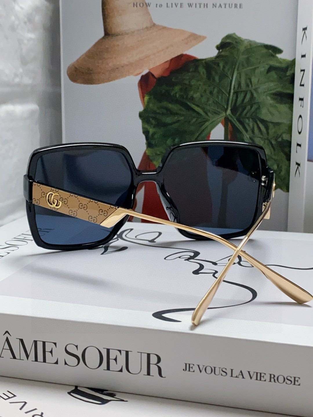 SQUARE FRAME SUNGLASSES  567447 IN ACETATE - Brown