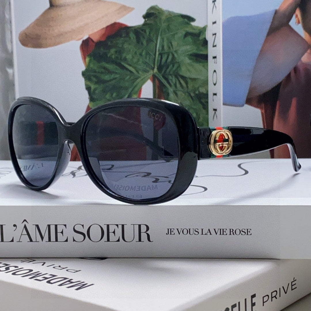 ROUND FRAME SUNGLASSES 567450 IN ACETATE - Black