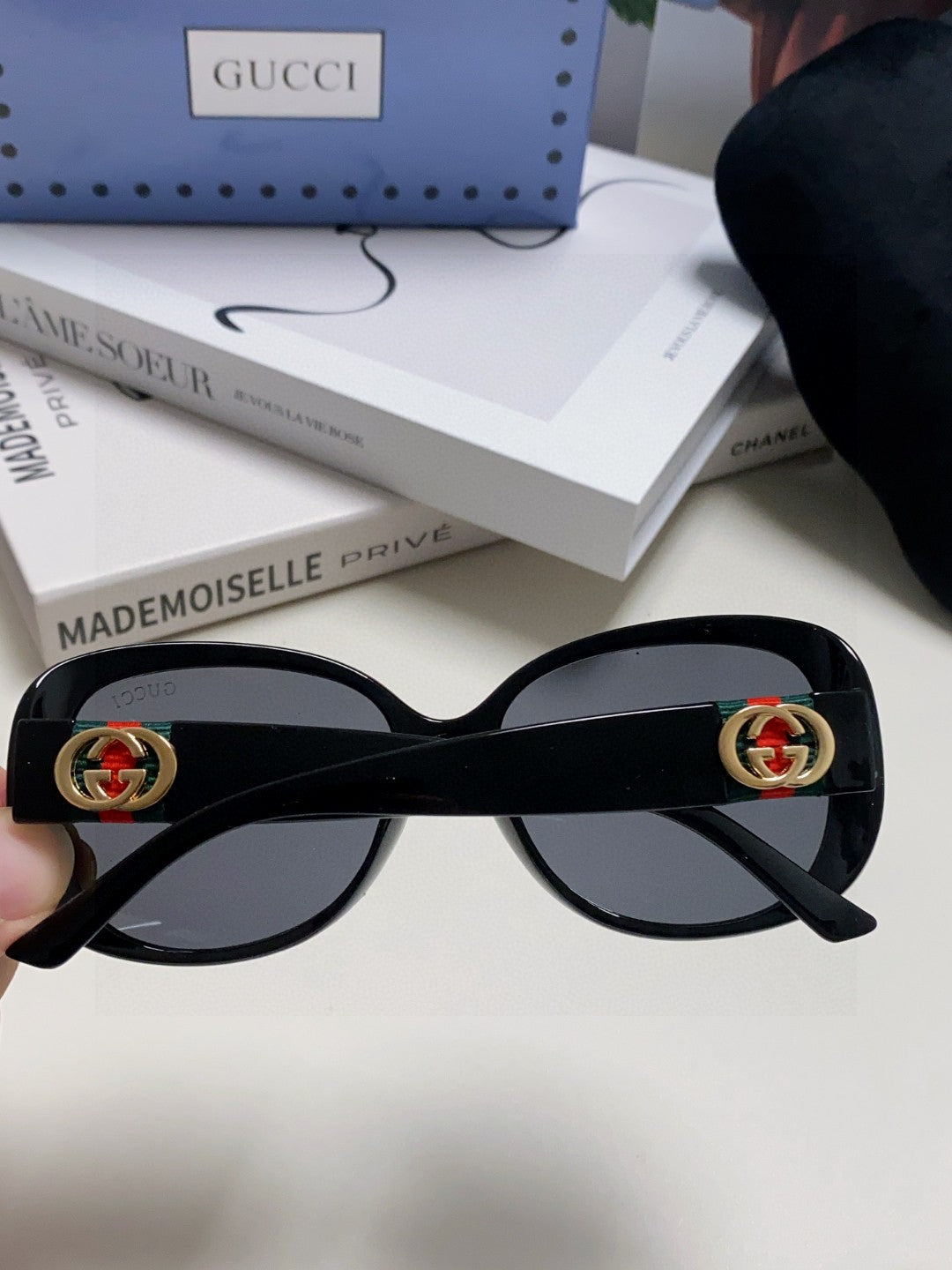 ROUND FRAME SUNGLASSES 567450 IN ACETATE - Black