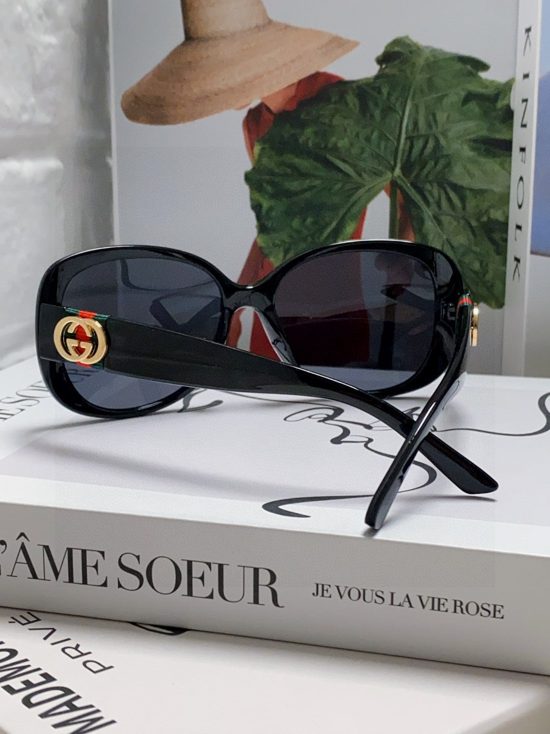 ROUND FRAME SUNGLASSES 567450 IN ACETATE - Black