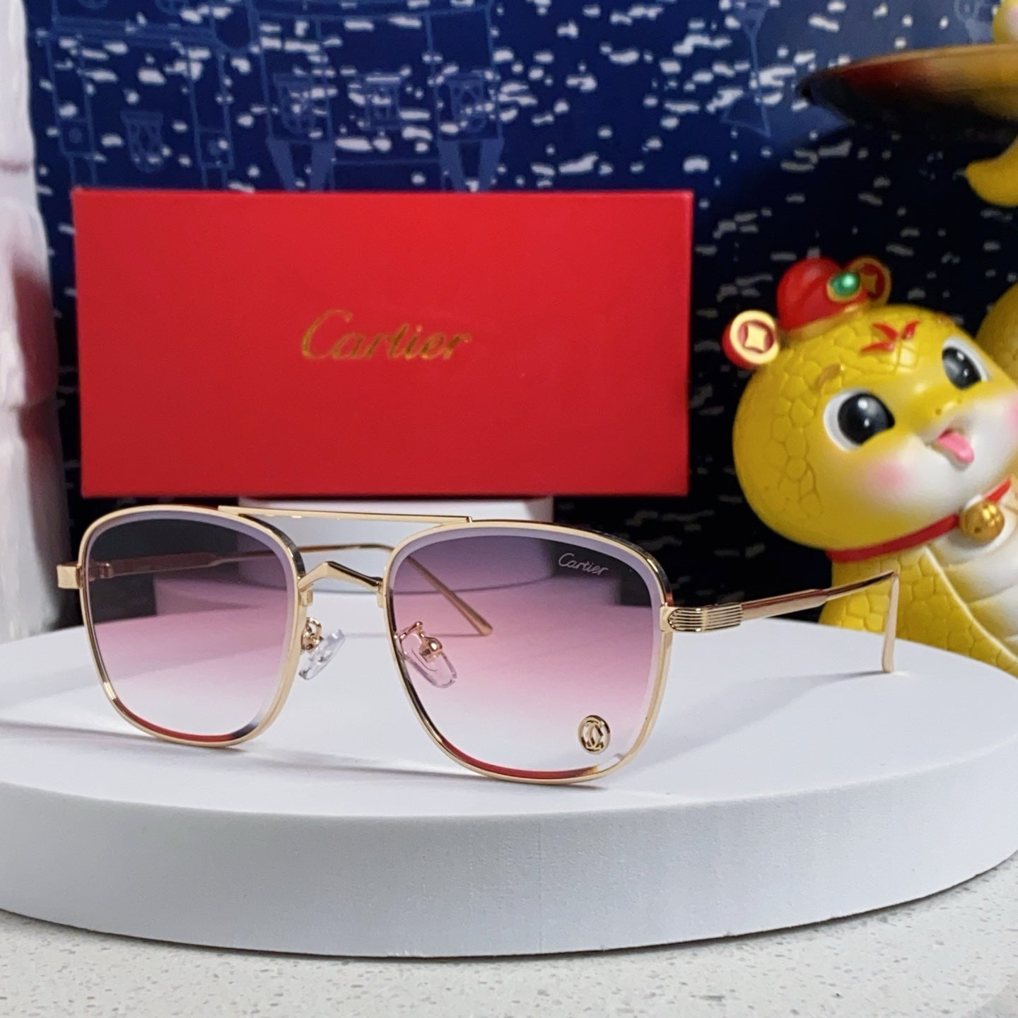 PREMIÈRE SQUARE FRAME SUNGLASSES 533240 IN METAL - Light purple