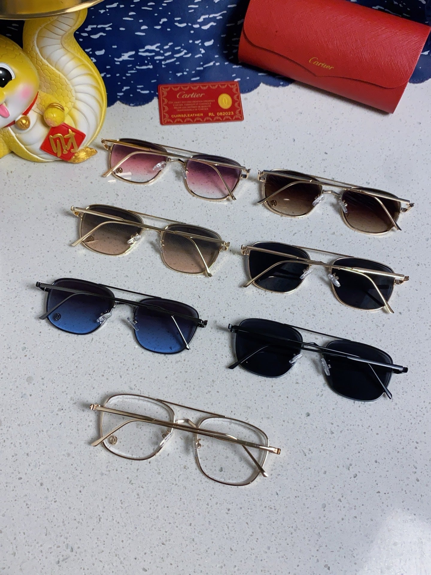 PREMIÈRE SQUARE FRAME SUNGLASSES 533240 IN METAL - Light purple