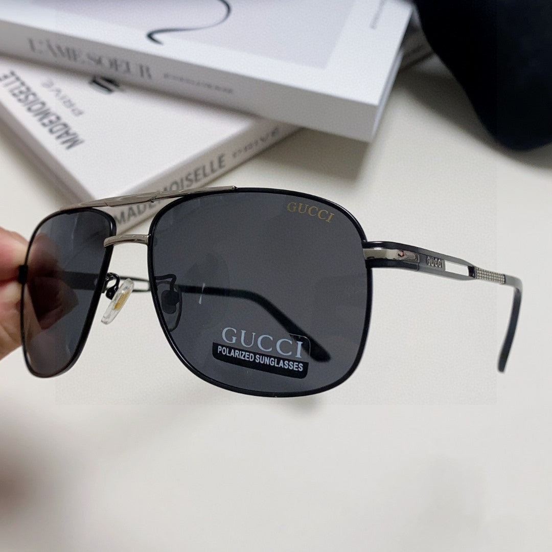 NAVIGATOR FRAME SUNGLASSES 570256 IN METAL - Silver/ brown