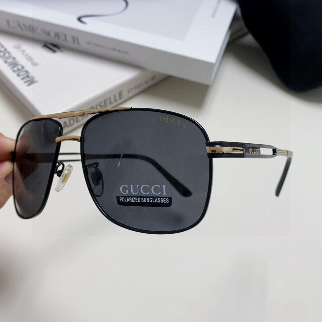 NAVIGATOR FRAME SUNGLASSES 570256 IN METAL - Silver/ brown