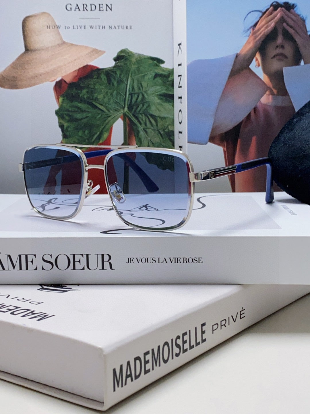 SQUARE FRAME SUNGLASSES 570213 IN METAL - Smoke