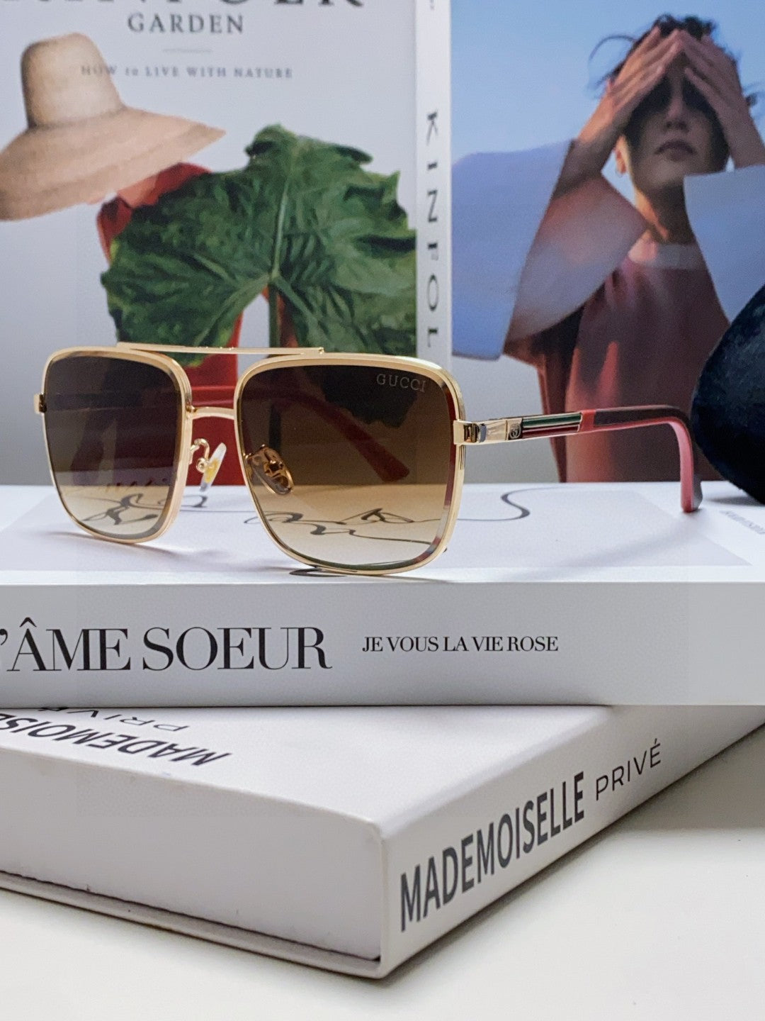 SQUARE FRAME SUNGLASSES 570213 IN METAL - Smoke