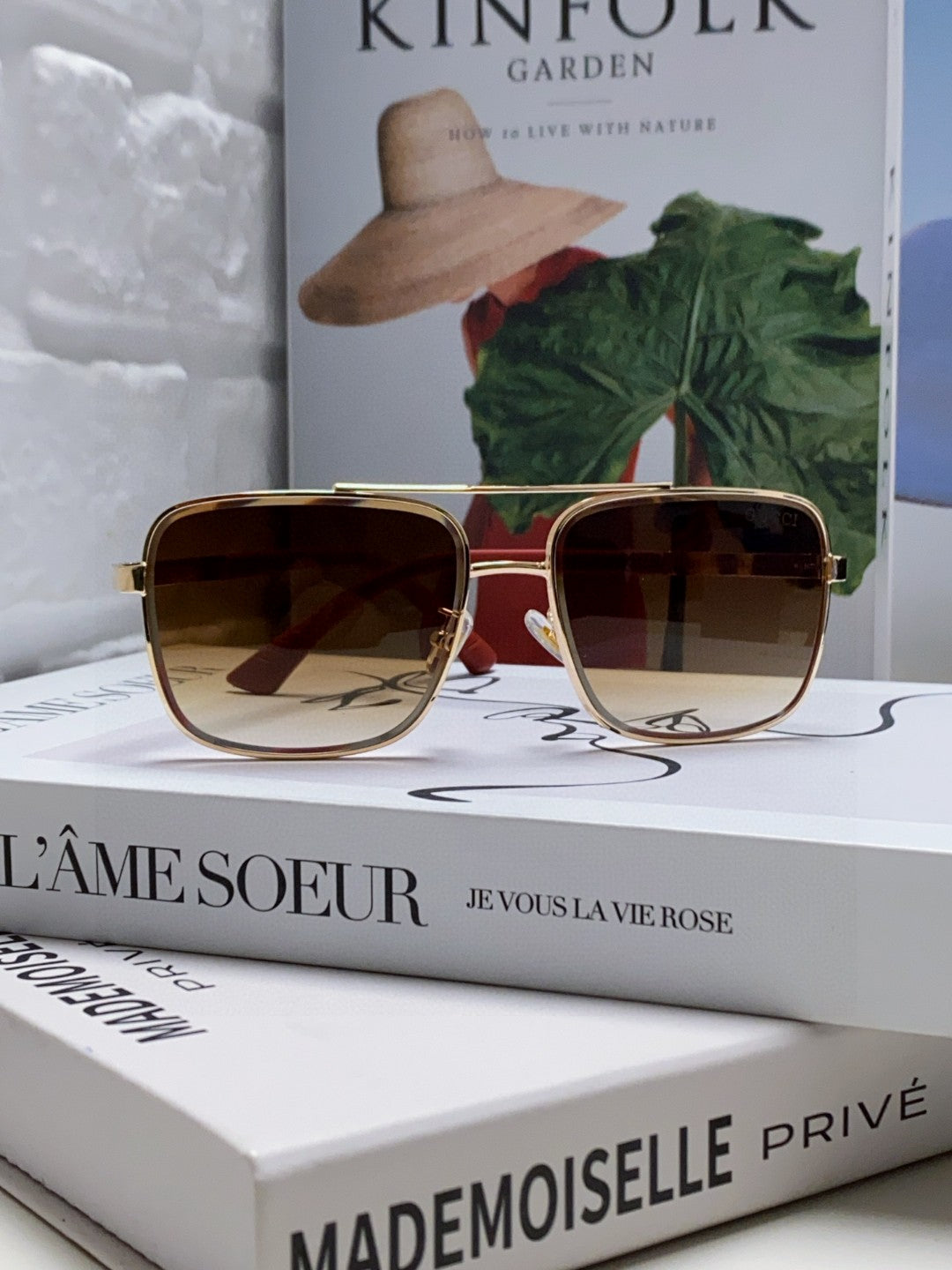 SQUARE FRAME SUNGLASSES 570213 IN METAL - Smoke