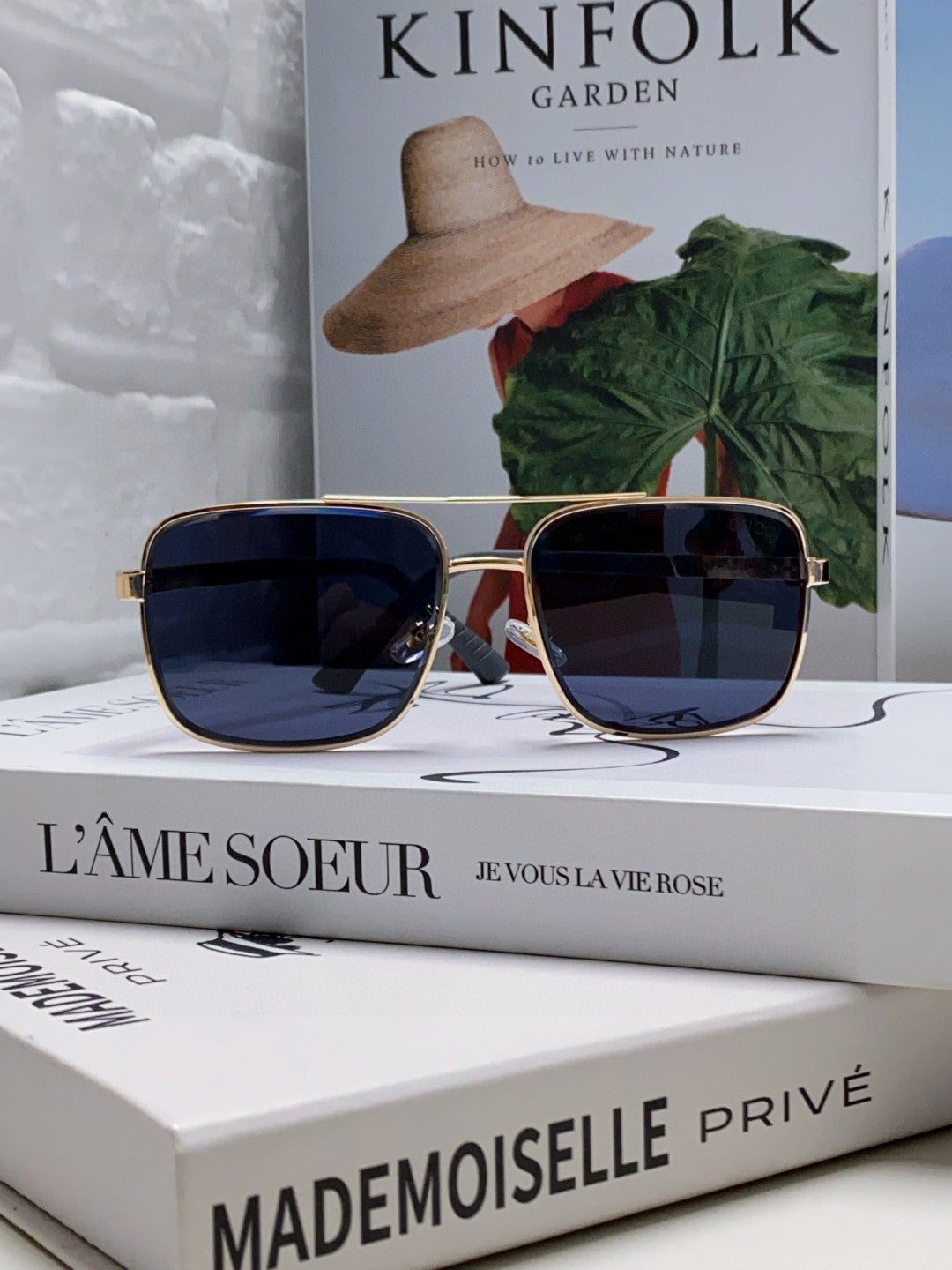 SQUARE FRAME SUNGLASSES 570213 IN METAL - Smoke