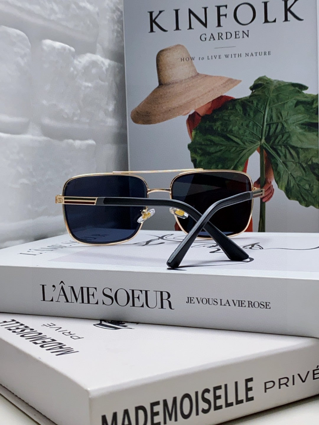 SQUARE FRAME SUNGLASSES 570213 IN METAL - Smoke