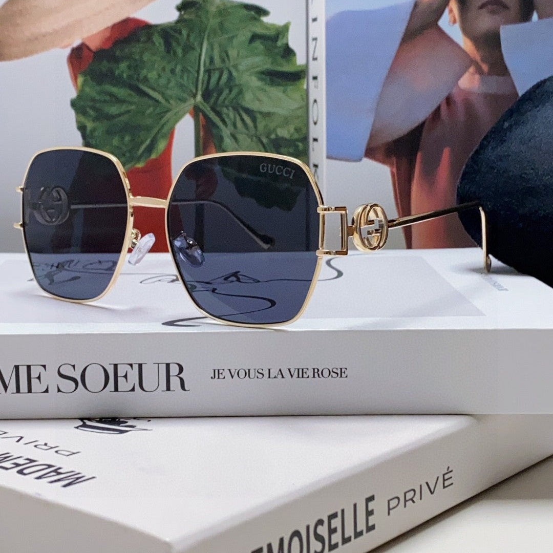 SQUARE FRAME SUNGLASSES 570217 IN METAL - Gradient purple