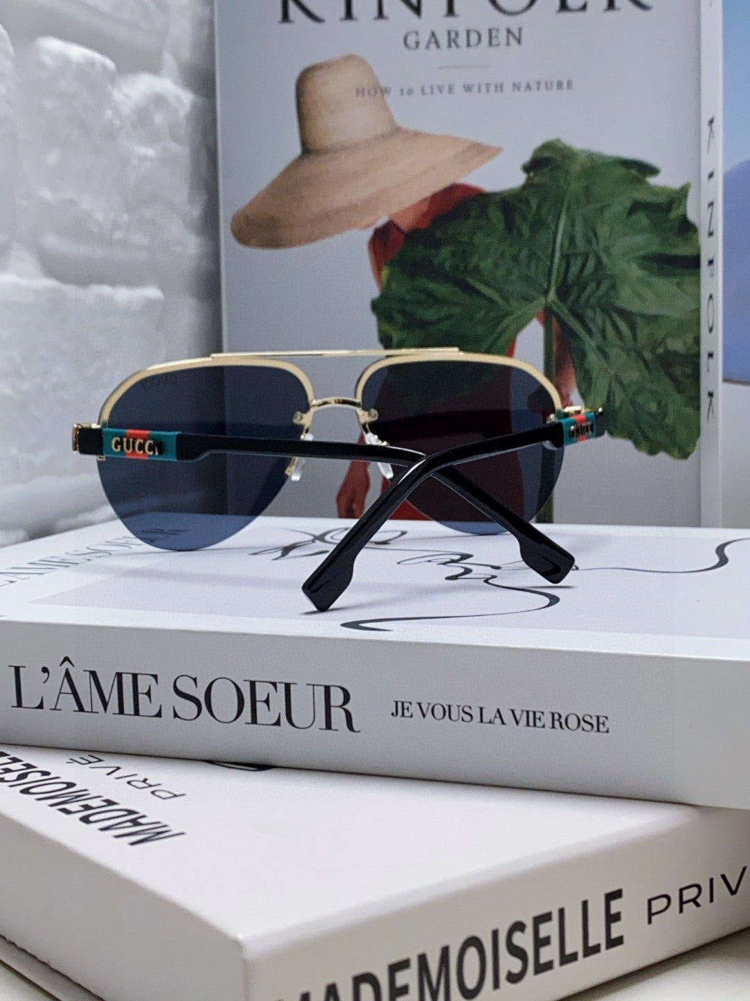 AVIATOR FRAME SUNGLASSES 570223 IN METAL - Purple oblique mask