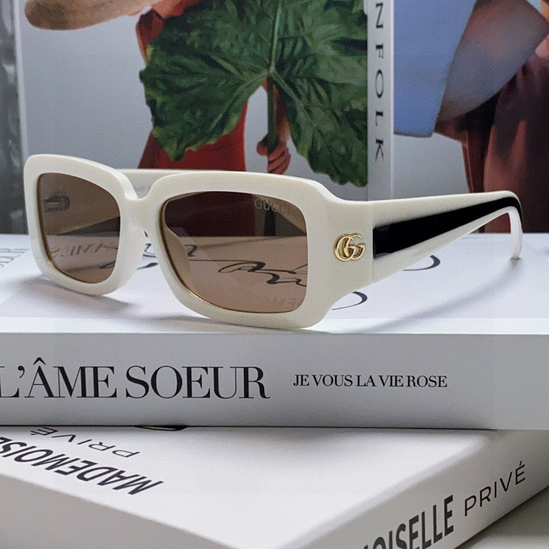 RECTANGULAR FRAME SUNGLASSES 570237 IN ACETATE - Black