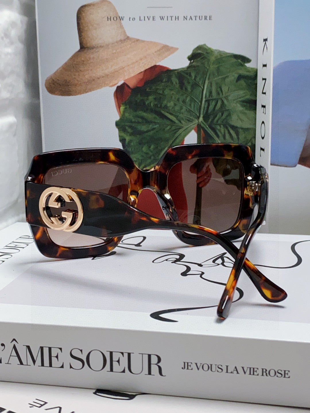 SQUARE FRAME SUNGLASSES GG0178S IN ACETATE EMBOSSED LOGO - Black