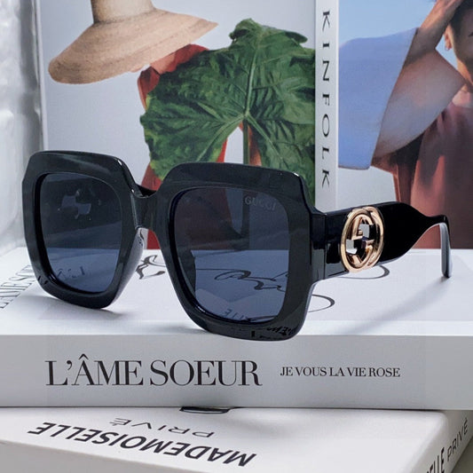 SQUARE FRAME SUNGLASSES GG0178S IN ACETATE EMBOSSED LOGO - Black